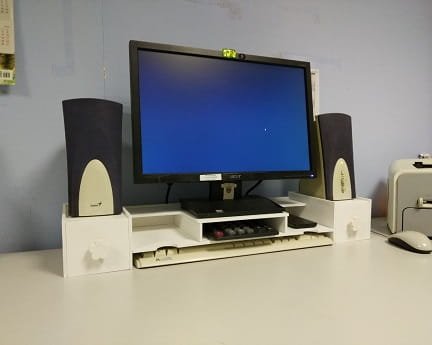 Laser Cut Computer Monitor Stand With Drawers