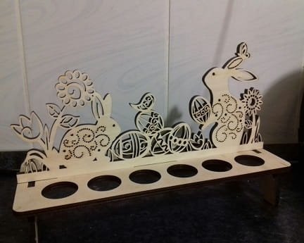 Laser Cut Easter Bunny Egg Display Holder Tray