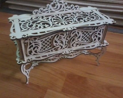 Laser Cut Jewelry Box With Intricate Carving Art