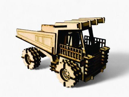 Laser Cut Mining Truck 3D Wood Puzzle Model