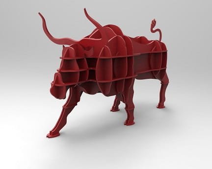 Laser Cut Bull Shelf Standing Storage Shelf