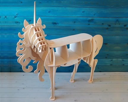 Laser Cut Unicorn Montessori Bookcase Storage Shelf