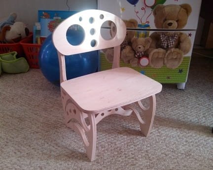 Laser Cut Wooden Chair For Kids