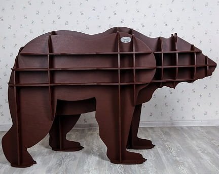 Laser Cut Bear Animal Shelf For Kids Room