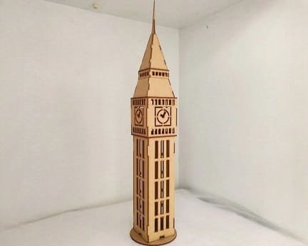 Laser Cut Big Ben Tower 3D Wood Model