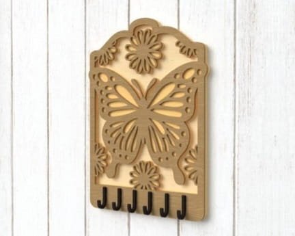 Laser Cut Butterfly Key Holder Key Hooks