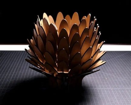 Laser Cut Wood Blooming Lamp