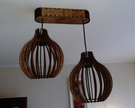 Laser Cut Wooden Base Hanging Lamp