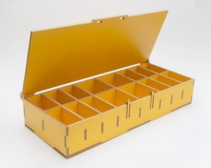 Laser Cut Compartment Storage Box With Lid