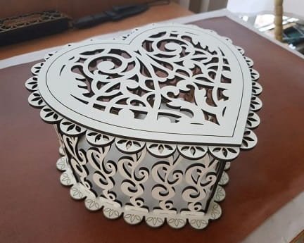 Laser Cut Decorative Heart Shaped Gift Box