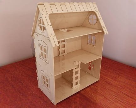 Laser Cut Dollhouse 3D Wood Model