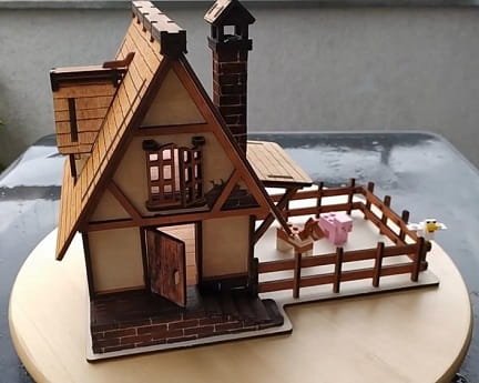 Laser Cut Miniature Village House