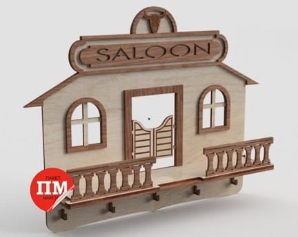 Laser Cut Saloon Key Holder Entryway Shelf