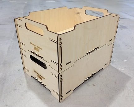 Laser Cut Stackable Storage Open Box Crate With Handle