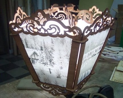 Laser Cut Decorative Wooden Lamp