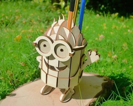 Laser Cut Minion Pencil Holder