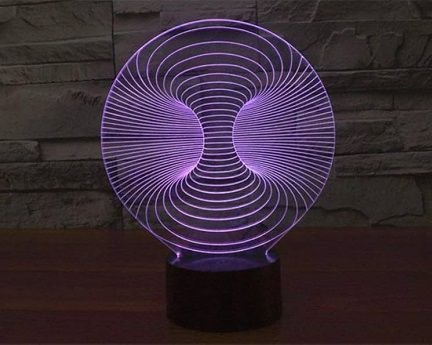 Laser Cut 3D Space Warp Abstract Model Visual Illusion Lamp