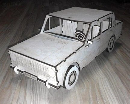 Laser Cut VAZ 2101 Car 3D Wood Puzzle