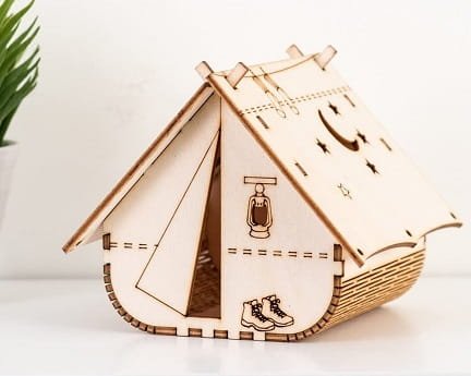 Laser Cut Tent Shape Night Light Lamp