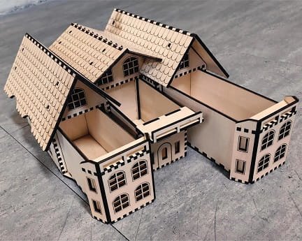 Laser Cut Villa Tea Bag House