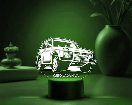 Laser Cut Land Niva Off Road Vehicle 3D Illusion Lamp