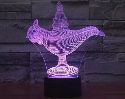 Laser Cut Aladdin 3D Illusion Lamp Acrylic Night Light