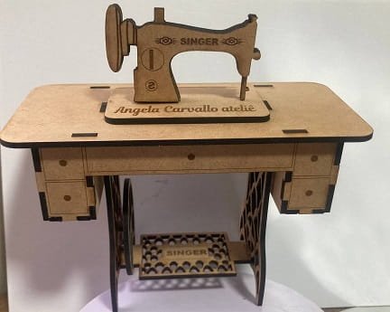 Laser Cut Sewing Machine 3D Wood Model