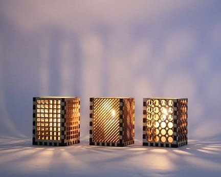 Laser Cut Wooden Tealight Holder Set Of 3