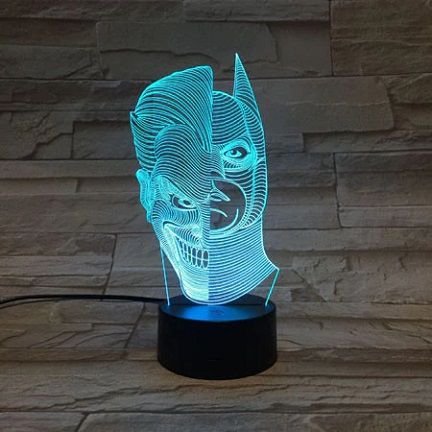 Laser Cut Batman Joker Acrylic 3D Illusion Lamp