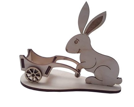 Laser Cut Easter Egg Holder Cart With Bunny