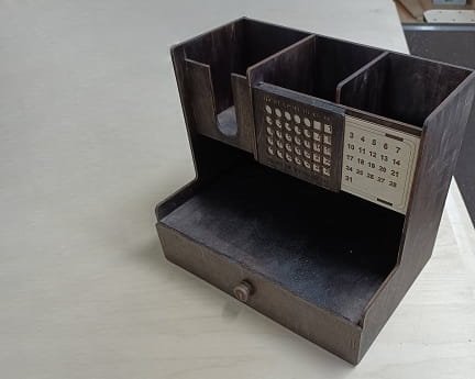 Laser Cut Office Desk Organizer With Calendar