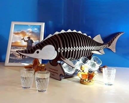 Laser Cut Sturgeon Fish Mini Bar