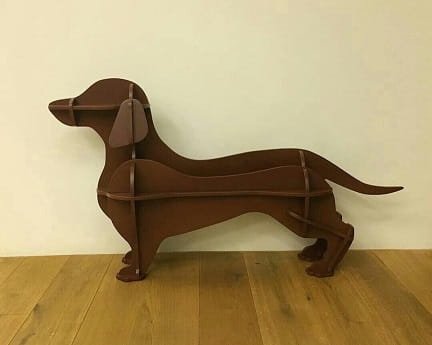 Laser Cut Dachshund Dog Floor Shelf for Kids