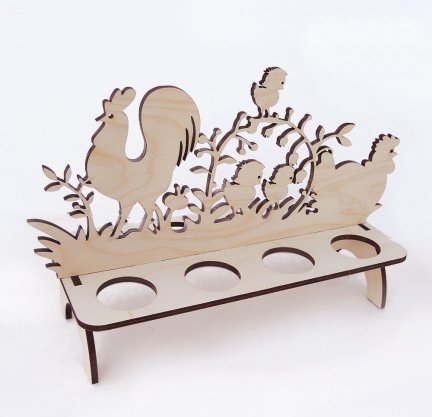 Laser Cut Chicken Easter Egg Holder Display Rack