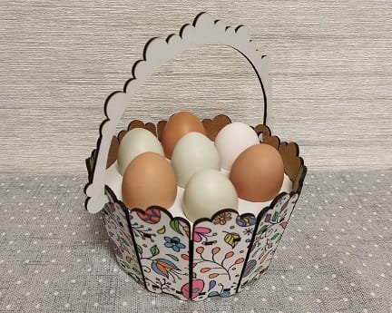 Laser Cut Easter Bucket Egg Holder Basket