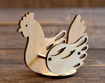 Laser Cut Easter Chicken Decor Stand