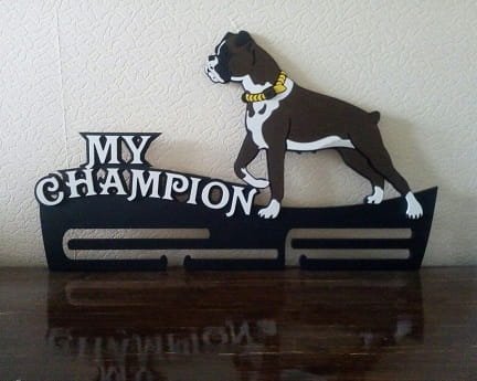 Laser Cut Bulldog Medal Hanger Display