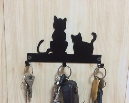 Laser Cut Cats Wall Key Hooks Wooden Key Hanger