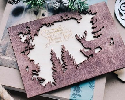 Laser Cut Christmas Greeting Card Postcard