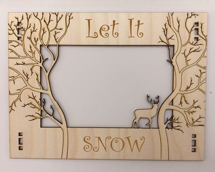 Laser Cut Christmas Themed Photo Frame