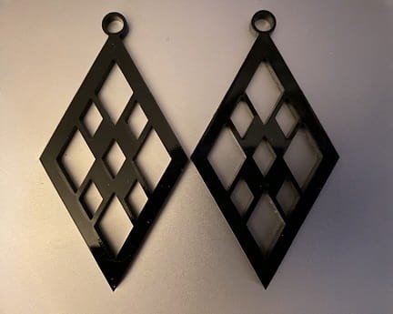 Laser Cut Diamond Shape Earrings